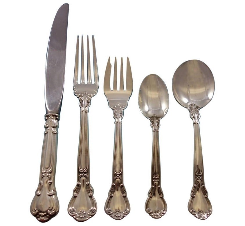 Gorham Chantilly Sterling Silver Flatware Set 60 Pieces for 8 Service: Gorham Chantilly Sterling Silver Flatware Set 60 Pieces for 8 Service Elevate your dining experience with the Chantilly by Gorham Sterling Silver Flatware Set, meticulously designed to showcase the el