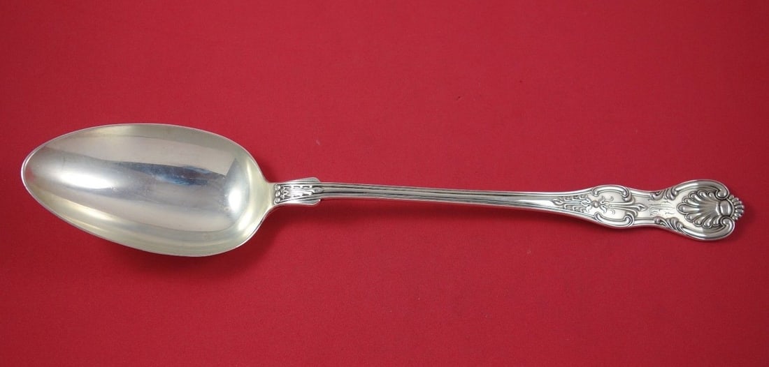 Dominick & Haff King Sterling Silver Stuffing Spoon 13 inch No Button: Dominick & Haff King Sterling Silver Stuffing Spoon 13 inch No Button This exquisite stuffing spoon by Dominick & Haff showcases the artistry of 19th-century silver craftsmanship. Made of high-quality