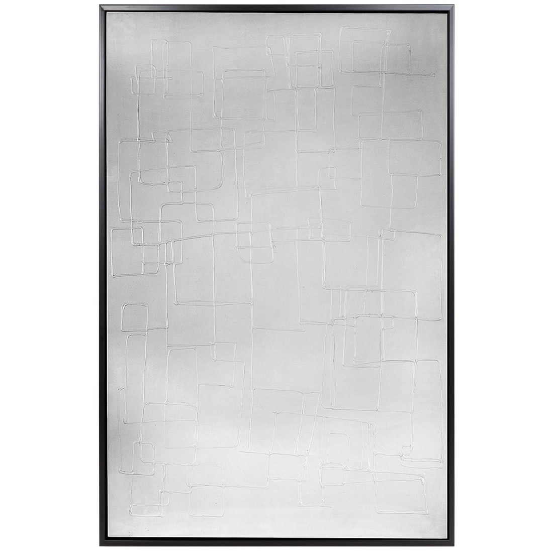 Contemporary Textured Art in Black Float Frame 47 x 31.5 (1 of 1)