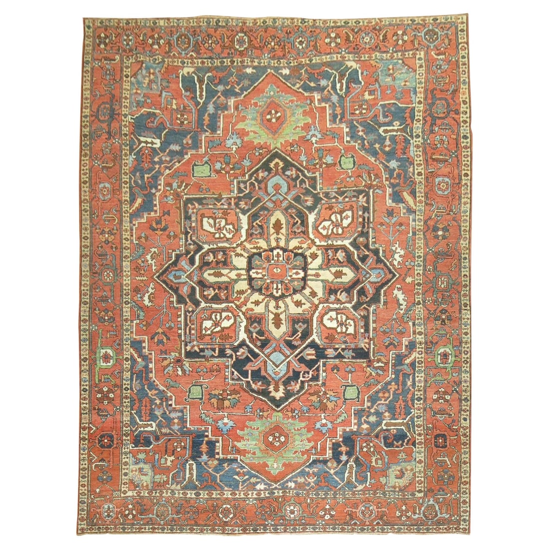 Zabihi Collection Persian Heriz 10 x 14 Hand-Woven Wool Rug: Zabihi Collection Persian Heriz 10 x 14 Hand-Woven Wool Rug Discover the exquisite beauty of this rare 10' x 14' Persian Heriz rug, hand-woven from quality wool in Iran during the early 20th century,