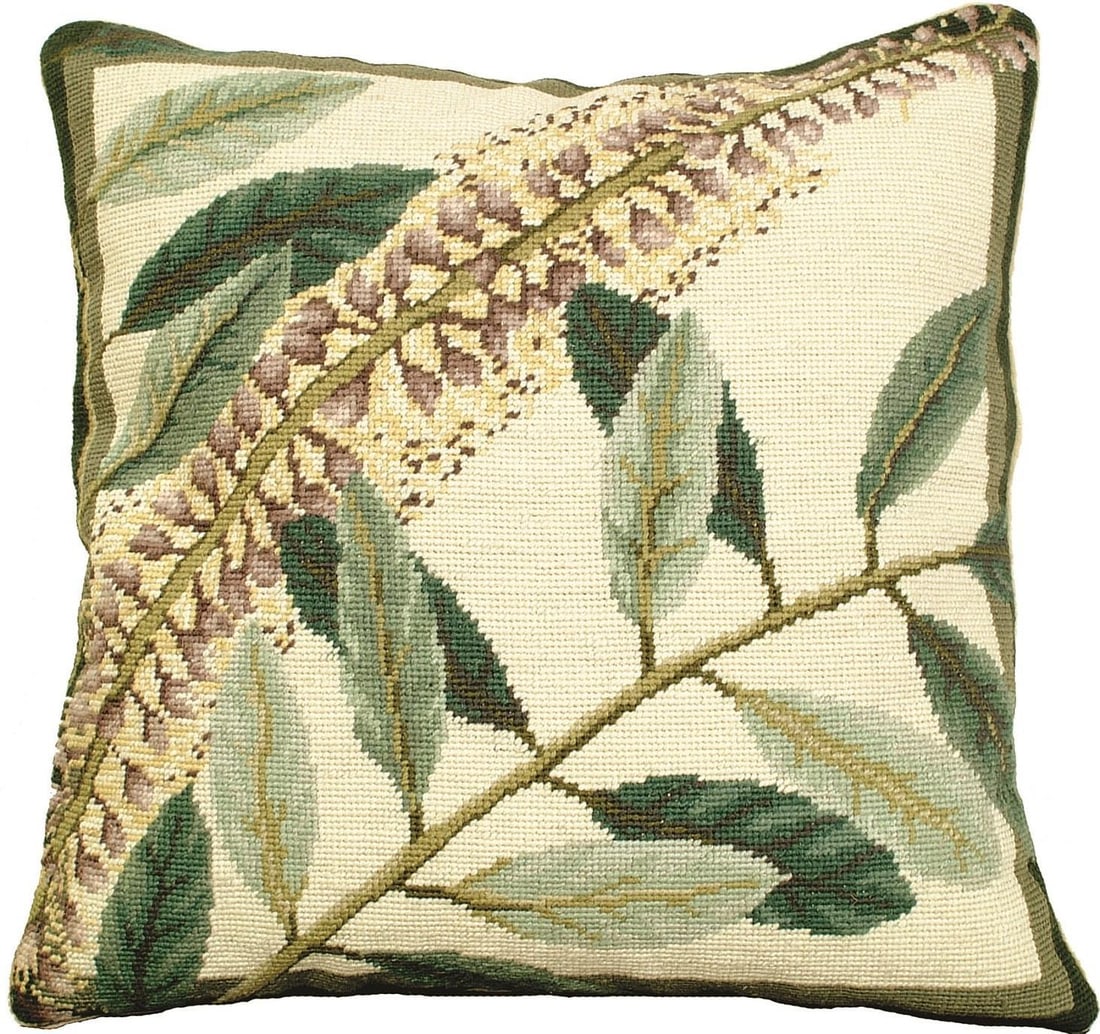Botanical Floral Design Pillow 18x18 Velvet Down Insert (1 of 2)