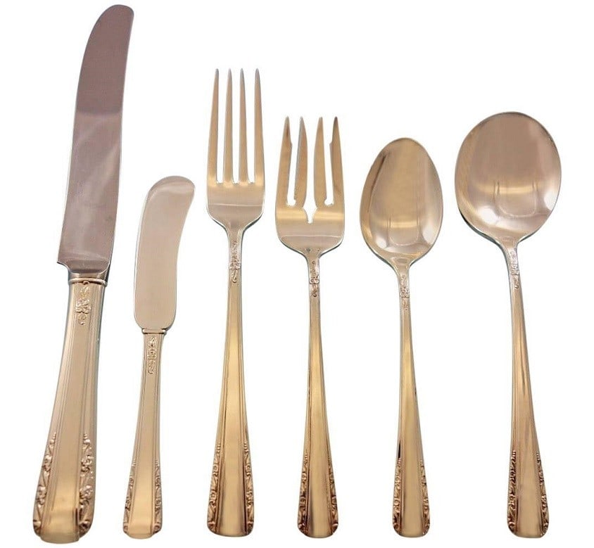 International Silver Courtship Sterling Flatware Set for 8 54 Pieces with Storage Chest: International Silver Courtship Sterling Flatware Set for 8 54 Pieces with Storage Chest Enhance your dining experience with the exquisite Courtship flatware set by International Sterling. Comprising 5