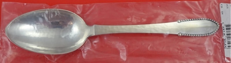 Georg Jensen Beaded Sterling Silver Dinner Spoon 8 Inch: Georg Jensen Beaded Sterling Silver Dinner Spoon 8 Inch This exquisite dinner spoon by Georg Jensen features the elegant Beaded pattern and is crafted from high-quality sterling silver. Measuring 8 in