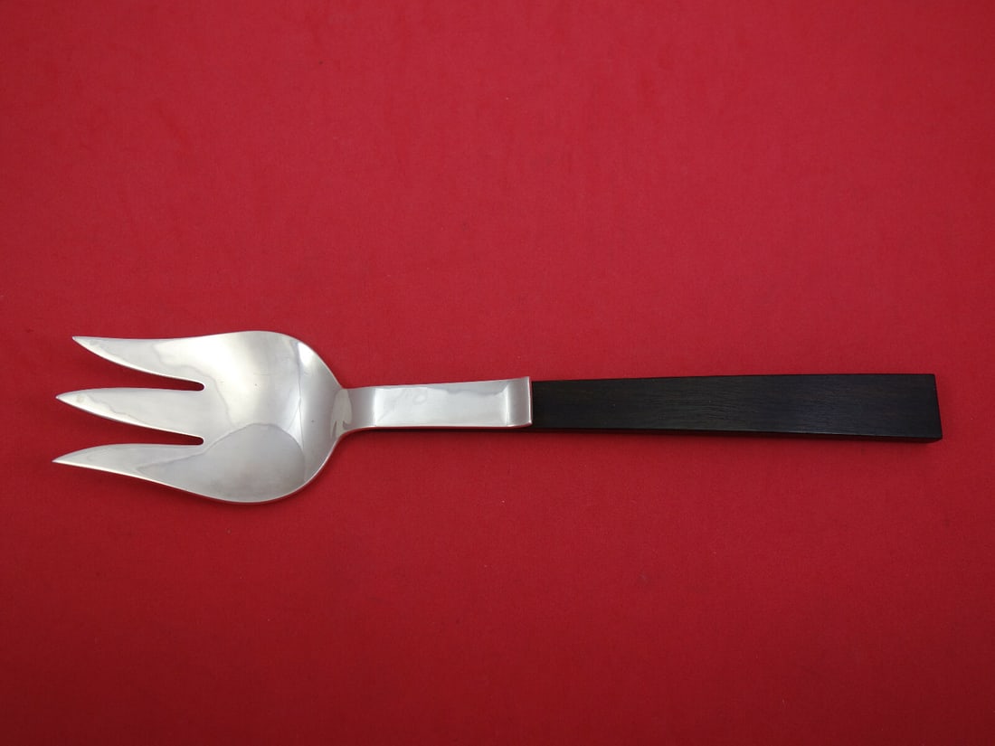 Allan Adler Town and Country Sterling Silver Salad Serving Fork 9.25" Ebony Handle: Allan Adler Town and Country Sterling Silver Salad Serving Fork 9.25" Ebony Handle This exquisite salad serving fork is crafted from sterling silver and features a sophisticated ebony handle. Designed