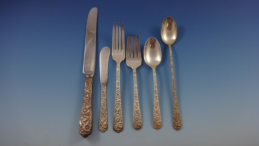 International Sterling Silver Radiant Rose 53 Piece Flatware Set Service for 8: International Sterling Silver Radiant Rose 53 Piece Flatware Set Service for 8 Elevate your dining experience with the Radiant Rose flatware set by International Sterling Silver. This exquisite post-1