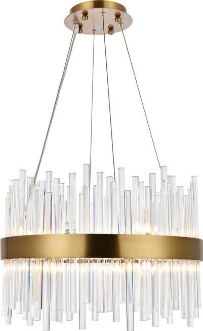 Dallas Gold Crystal Chandelier by Elegant Lighting 14H 20W 20D UL-Listed: Dallas Gold Crystal Chandelier by Elegant Lighting 14H 20W 20D UL-Listed Illuminate your space with the Dallas Chandelier, a stunning blend of gold and crystal elegance. This contemporary piece featur