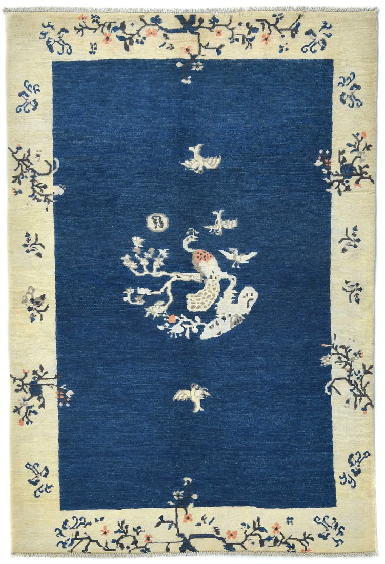 Handmade Kazak Oushak Rug 4' x 6' Modern Bordered Wool Carpet: Handmade Kazak Oushak Rug 4' x 6' Modern Bordered Wool Carpet Enhance your home decor with this exquisite Handmade Kazak Oushak Rug, featuring a modern bordered design. Measuring 3'11" x 5'8", this ar