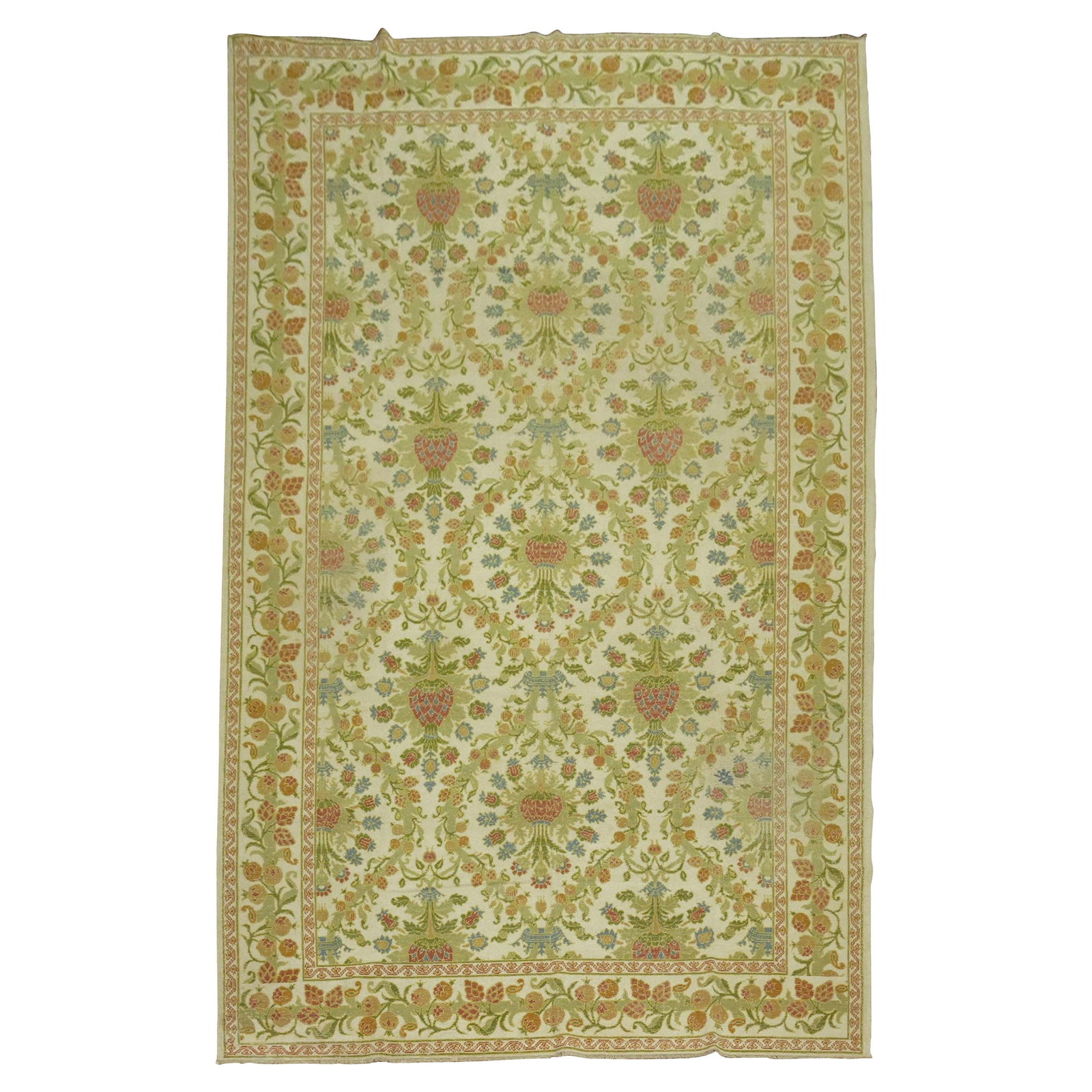 Zabihi Collection Vintage Spanish Colonial Wool Carpet 100 x 168 in: Zabihi Collection Vintage Spanish Colonial Wool Carpet 100 x 168 in Discover the elegance of the Zabihi Collection Vintage Spanish Cuenca Carpet, a stunning piece that brings a touch of Spanish Coloni