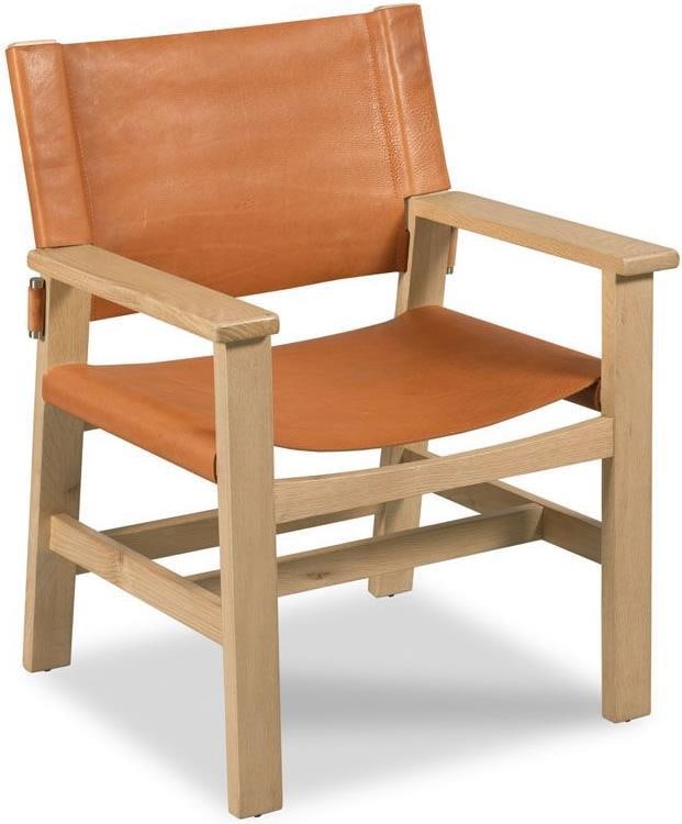 Woodbridge Sencilla Leather Wood Chair Nomad Canyon 32H 22W 23D: Woodbridge Sencilla Leather Wood Chair Nomad Canyon 32H 22W 23D Introducing the Sencilla Leather and Wood Chair from the Woodbridge collection, designed to bring a blend of elegance and comfort to you