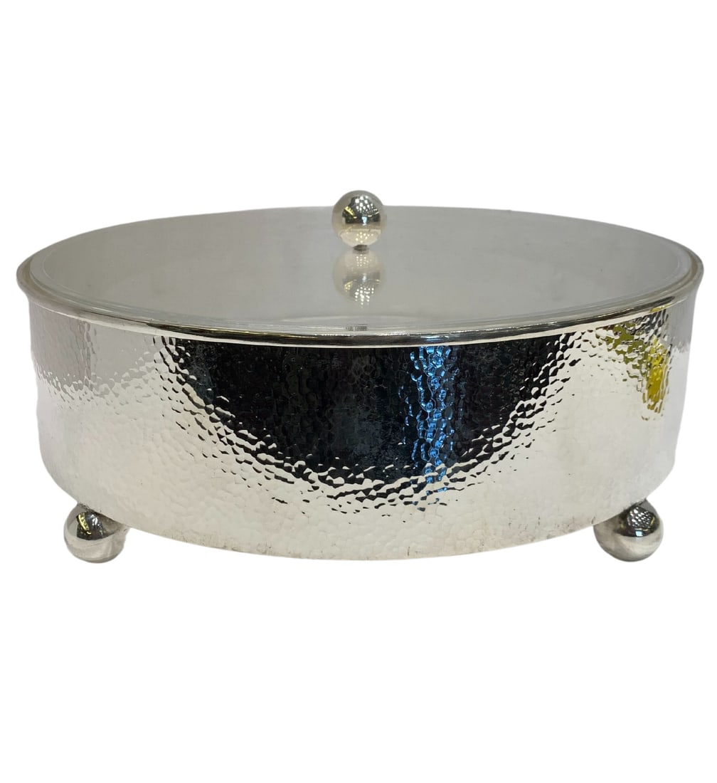 Handmade 925 Sterling Silver Modern Hammered Matzah Holder 14" (1 of 3)