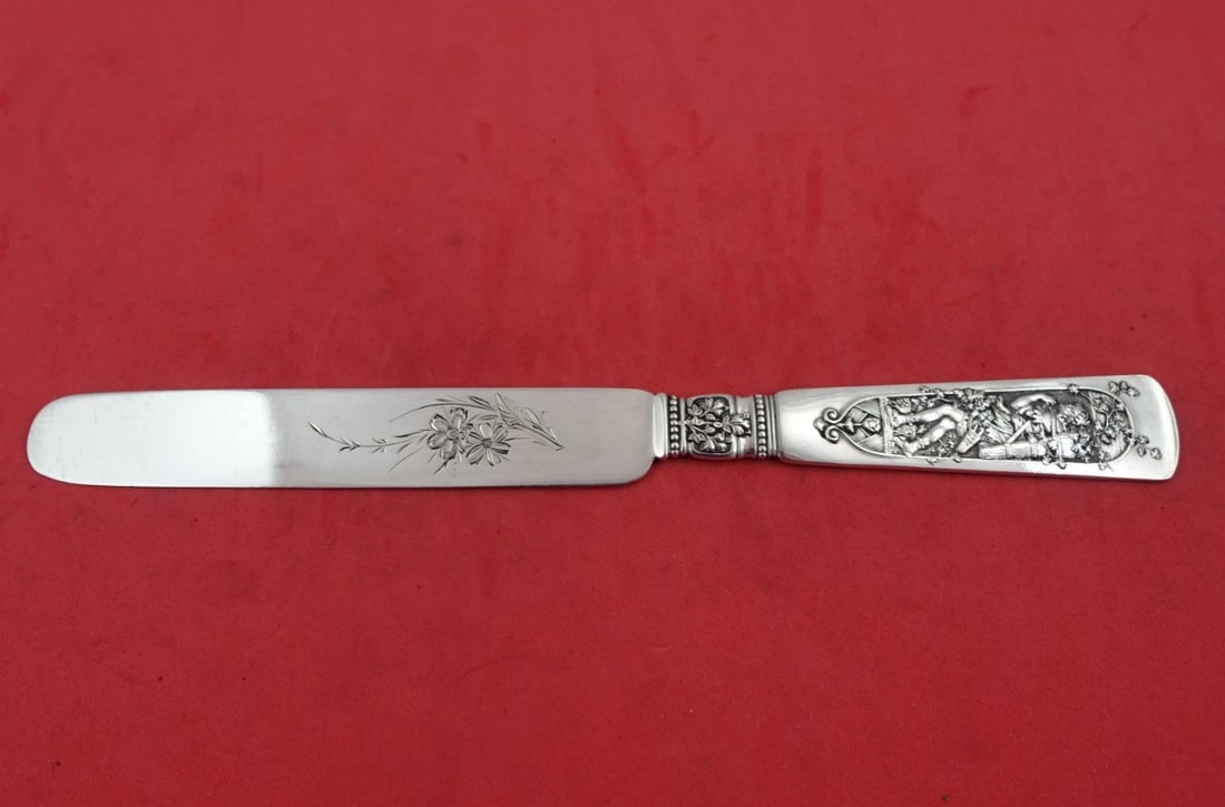 Gorham Fontainebleau Sterling Silver Tea Knife Engraved Flowers 8 3/8" (1 of 3)