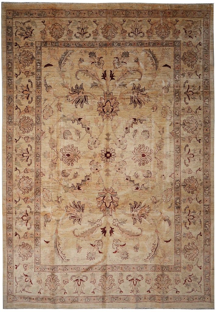 Ziglar Chobi Handmade Rug 107 x 138 in Natural Wool Pakistan: Ziglar Chobi Handmade Rug 107 x 138 in Natural Wool Pakistan Free continental US Shipping This Ziglar Chobi handmade area rug is crafted from fine natural wool and features a hand-knotted weave. Showc