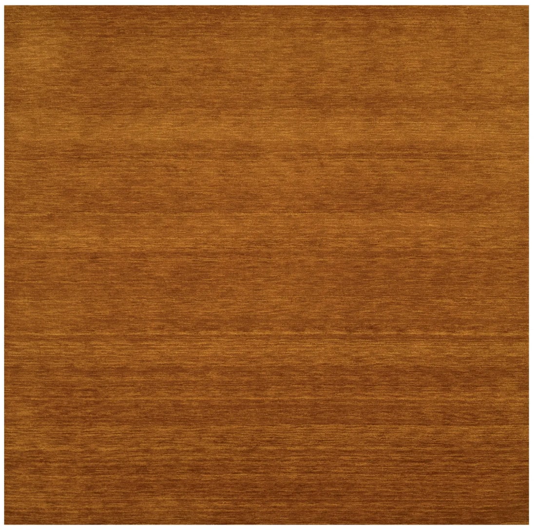 Square 6x6 Hand-Loomed Orange Wool Gabbeh Modern Area Rug: Square 6x6 Hand-Loomed Orange Wool Gabbeh Modern Area Rug This hand-loomed Gabbeh wool area rug features a solid orange color in a modern design. Crafted from wool, it has a medium pile height and a s