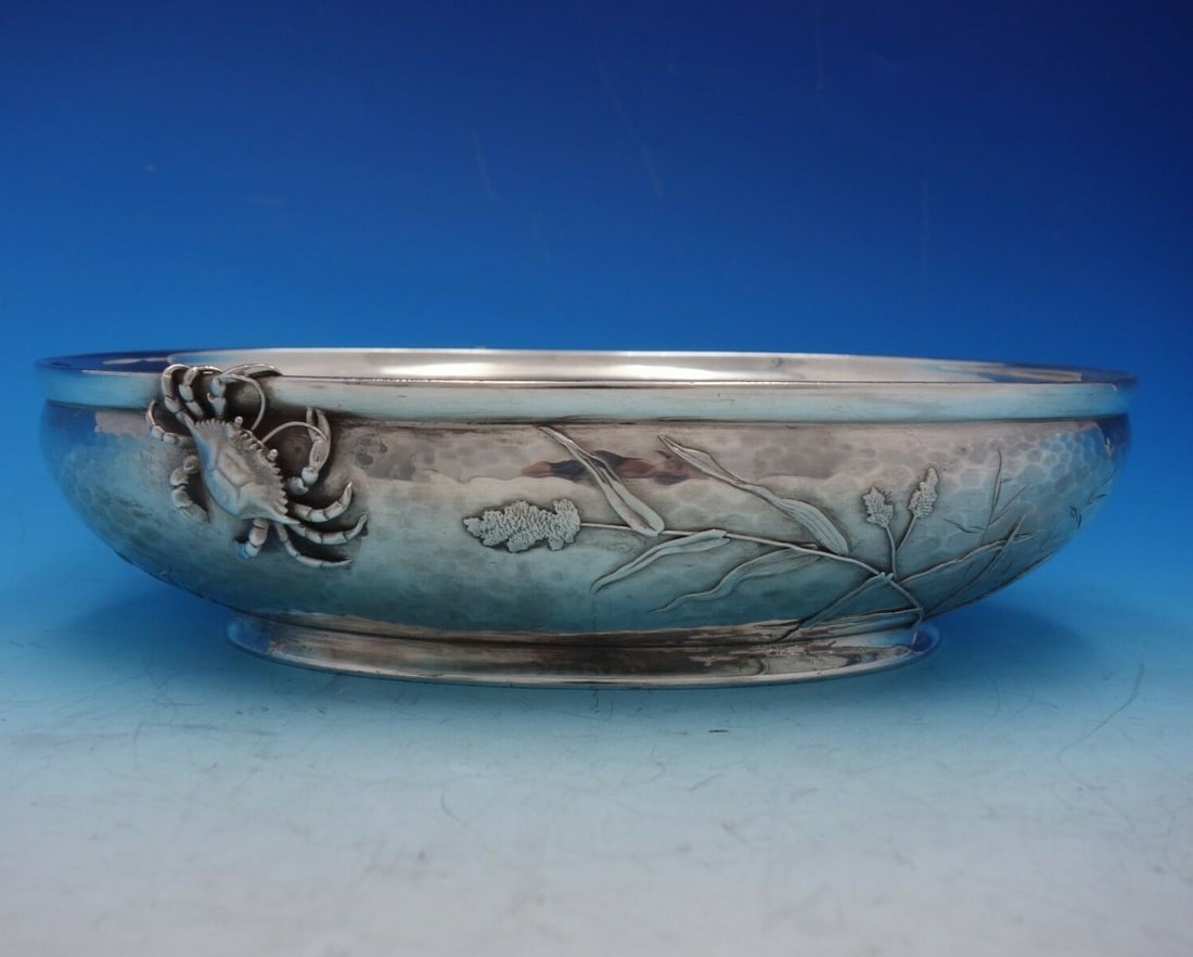 Whiting Sterling Silver Oval Centerpiece Bowl Mixed Metals Sea Motif (1 of 12)