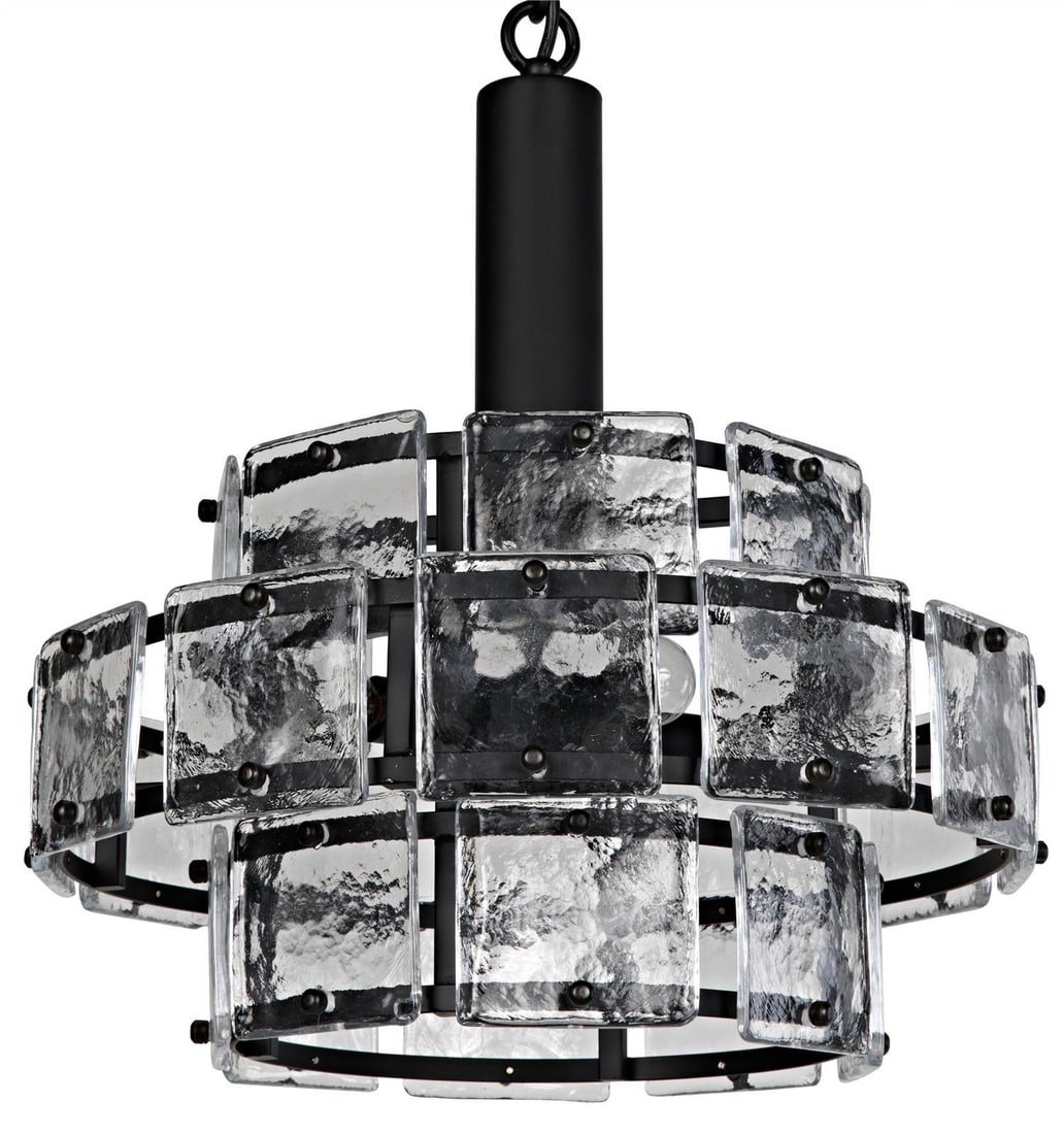 Noir Bergdorf Matte Black Steel Chandelier Industrial 4 Bulb Hardwired: Noir Bergdorf Matte Black Steel Chandelier Industrial 4 Bulb Hardwired Enhance your space with this Timeless Matte Black Steel Chandelier, designed to create a cozy ambiance. This industrial-style pen