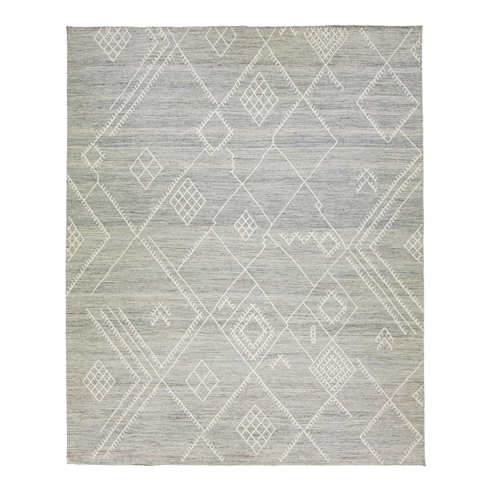 Nantucket Grey Wool Kilim Rug 12'2 x 15'1 Coastal Design: Nantucket Grey Wool Kilim Rug 12'2 x 15'1 Coastal Design Enhance your space with this stunning handmade kilim wool rug from the Nantucket collection. Featuring a modern flatweave design, this rug show