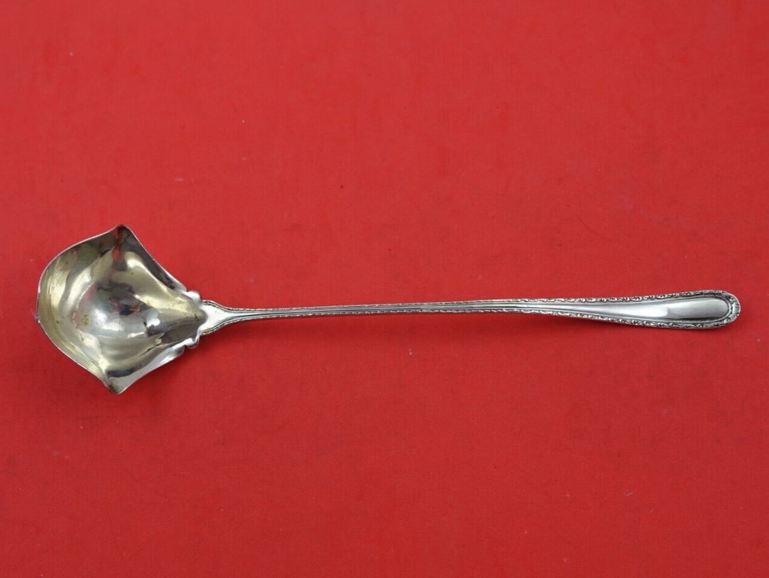 Davis and Galt Sterling Silver 9" Bouillon Ladle Double Spout: Davis and Galt Sterling Silver 9" Bouillon Ladle Double Spout This exquisite Sterling Silver Bouillon Ladle by Davis and Galt features a practical double spout design, perfect for serving soup or boui