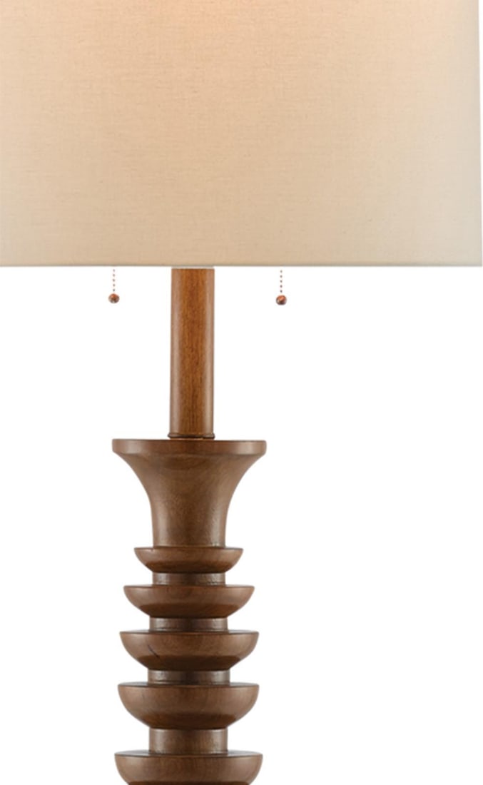 Mid-Century Modern Currey Rubber Wood Floor Lamp 80 Inch (1 of 5)