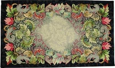 Vibrant Hand-Hooked 2x8 Fassifern Wool Rug Arts and Crafts Style: Vibrant Hand-Hooked 2x8 Fassifern Wool Rug Arts and Crafts Style Enhance your living space with the vibrant 2x8 Fassifern Rug, expertly crafted in a hand-hooked design. This rug features a striking bl