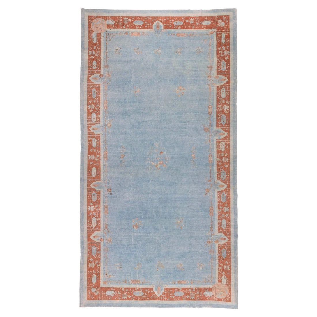 Zabihi Collection Art Deco Chinese Rug 11'11 x 22'9 Wool Hand-Woven circa 1930: Zabihi Collection Art Deco Chinese Rug 11'11 x 22'9 Wool Hand-Woven circa 1930 Presenting a stunning Art Deco Chinese rug from the Zabihi Collection, featuring an impressive palace size. This exquisit