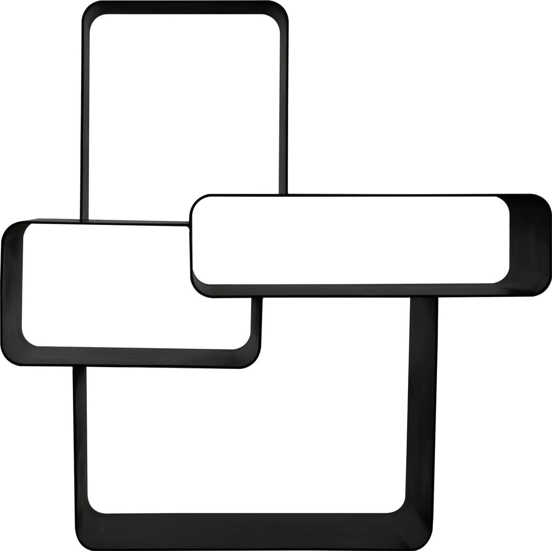 Noir Latisia Matte Black Industrial Steel Shelf 39H 38W 18.5D (1 of 5)