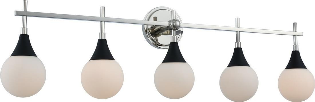 Kalco Bogart Matte Black Nickel Bath Light 5 Bulb Dimmable Fixture (1 of 1)