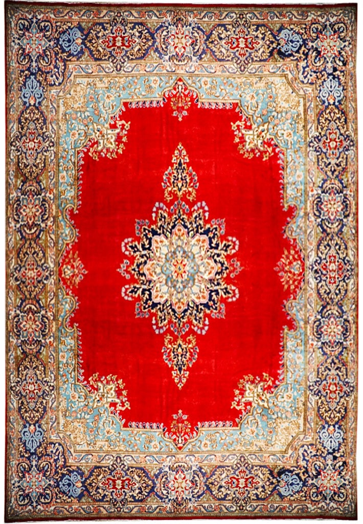 Timeless 9'10 x 13'3 Red Persian Sarouk Rug Handcrafted in Iran: Timeless 9'10 x 13'3 Red Persian Sarouk Rug Handcrafted in Iran Free continental US Shipping Introduce timeless elegance to your living space with this exquisite Red Open Field Persian Sarouk Rug. Han