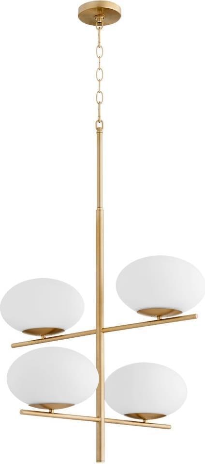 Cyan Pod Collection 4-Light Brass Chandelier: Cyan Pod Collection 4-Light Brass Chandelier Introducing the stunning 4-Light Pod Collection Iron Chandelier, an exquisite piece that brings a touch of vintage elegance to your space. Crafted with a b