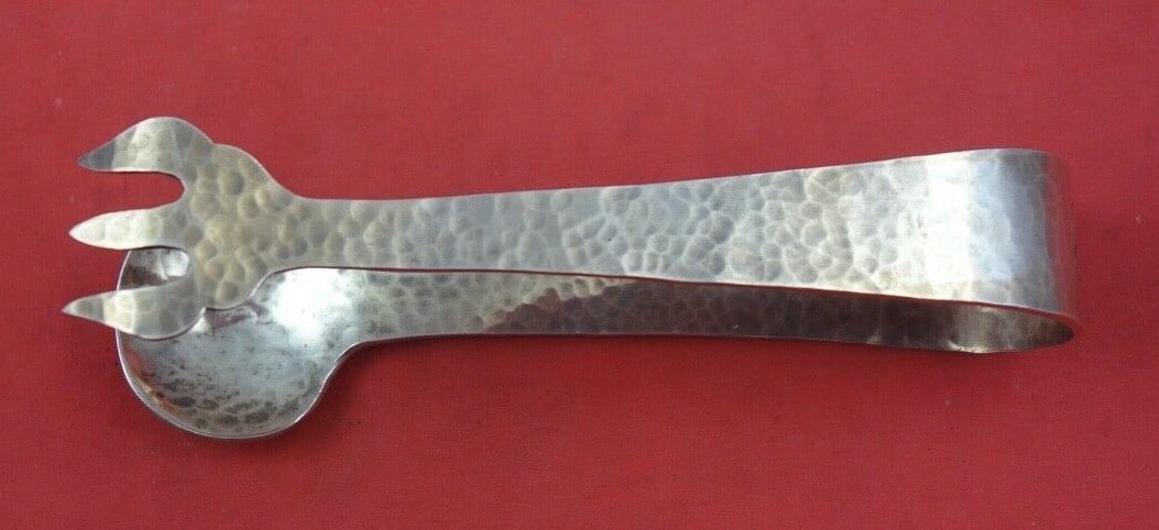 Handmade Sterling Silver Ice Tong by Various Makers 4.5 Inch: Handmade Sterling Silver Ice Tong by Various Makers 4.5 Inch This exquisite handmade and hand-hammered Sterling Silver ice tong measures 4 1/2 inches and showcases the craftsmanship of various makers.