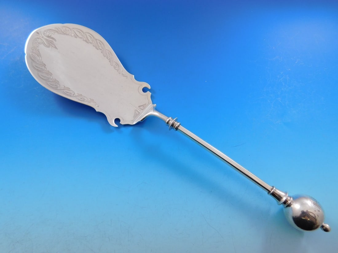 William Gale Dominick & Haff Sterling Silver Ice Cream Server Ball Pattern 11 1/4": William Gale Dominick & Haff Sterling Silver Ice Cream Server Ball Pattern 11 1/4" This exquisite ice cream server is crafted from sterling silver by the renowned makers William Gale and Dominick & Ha