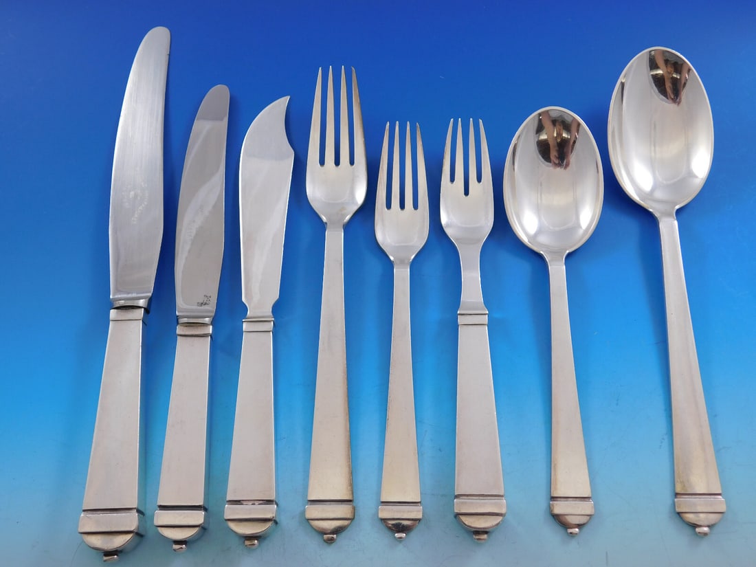 Renaissance 64 Piece Sterling Silver Flatware Set by Fogh of Denmark: Renaissance 64 Piece Sterling Silver Flatware Set by Fogh of Denmark Discover the elegance of the Renaissance flatware set by Fogh of Denmark, a remarkable collection crafted in sterling silver during