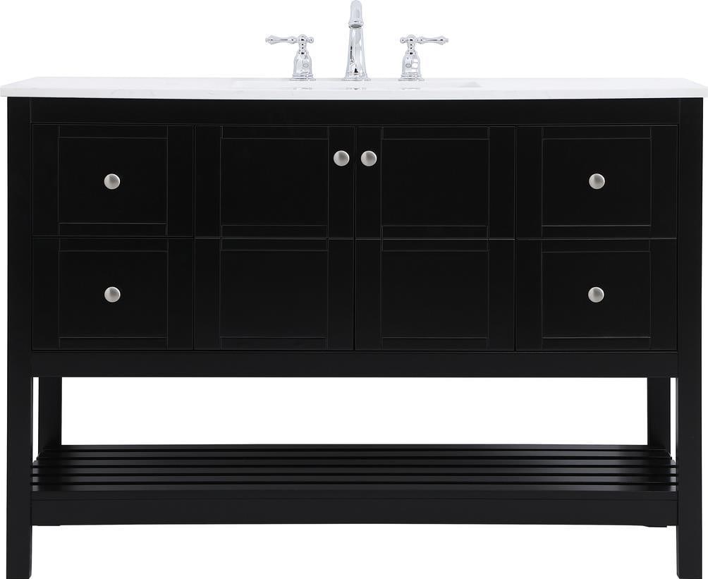 Elegant Lighting 48 Inch Black Bathroom Vanity English Traditional Style: Elegant Lighting 48 Inch Black Bathroom Vanity English Traditional Style Add a touch of sophistication to your bathroom with this Elegant Lighting 48-Inch Black Vanity. Designed in an English Traditio