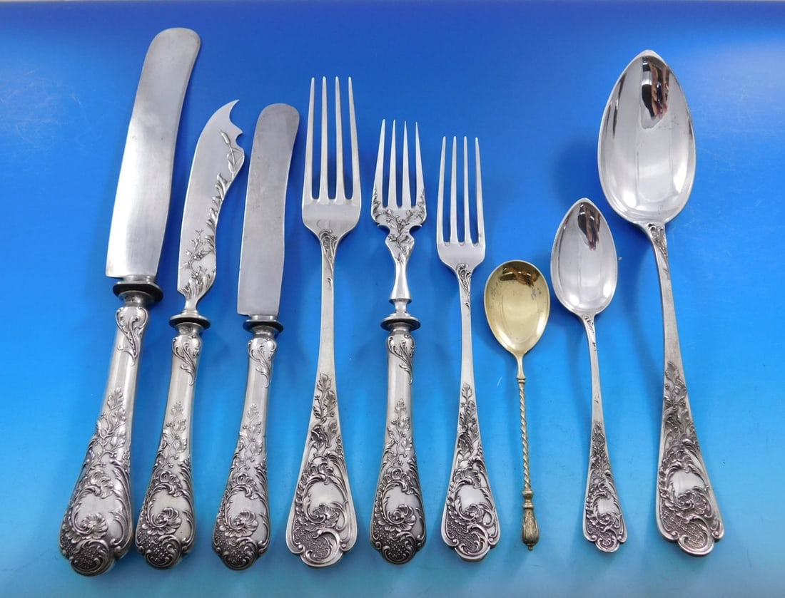 Bruckmann & Sohn Model 150 800 Silver Flatware Set 175 pcs with Original Box: Bruckmann & Sohn Model 150 800 Silver Flatware Set 175 pcs with Original Box This exquisite Model #150 flatware set by Bruckmann & Sohn is a stunning example of 800 silver craftsmanship, originating f