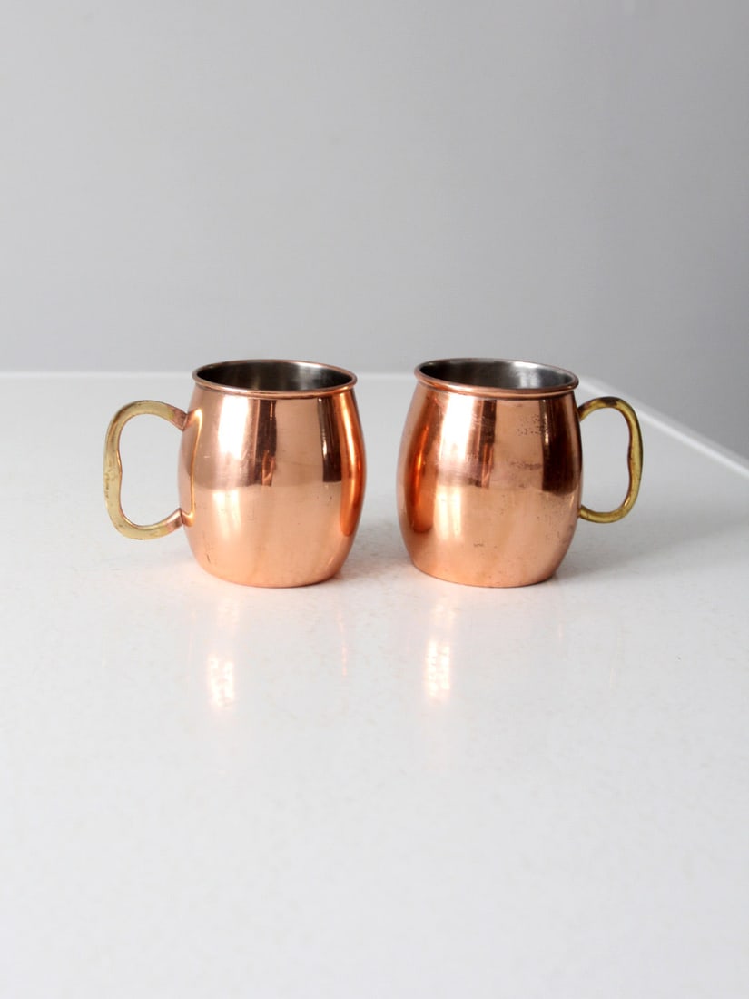Vintage Godinger Copper Moscow Mule Mugs Set with Brass Handles (1 of 13)