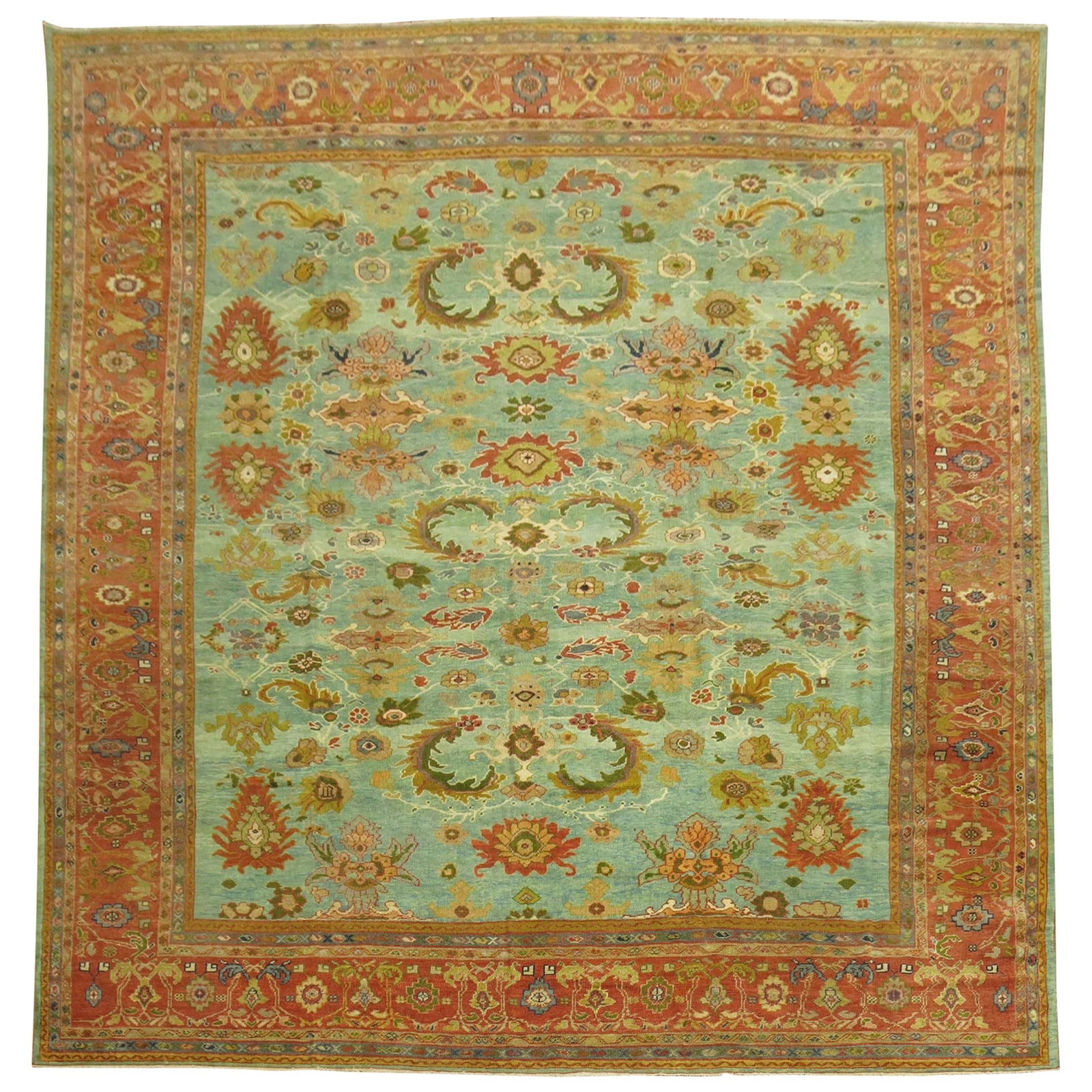 Vibrant Antique Persian Sultanabad Hand-Woven Wool Carpet 141 x 156 (1 of 13)