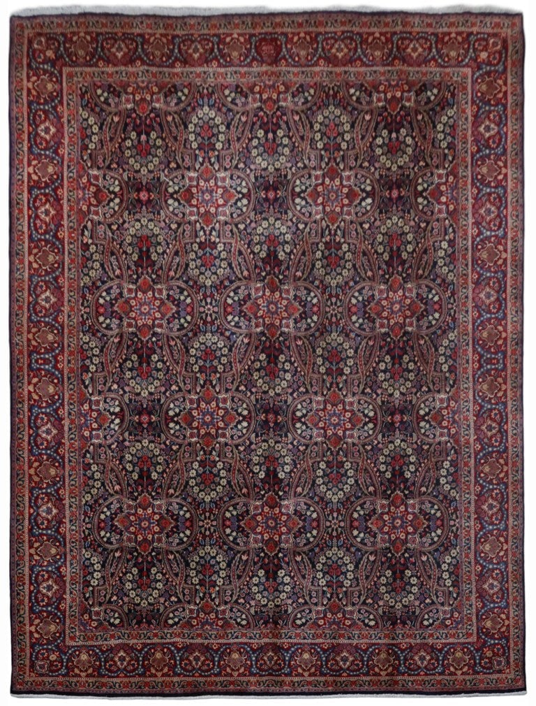 10.4 x 13.11 Persian Moud Rug Handcrafted in Iran Signed Multi-Color: 10.4 x 13.11 Persian Moud Rug Handcrafted in Iran Signed Multi-Color Free continental US Shipping Enhance your home with this exquisite 10.4 x 13.11 foot Persian Moud Rug, handcrafted by skilled artis