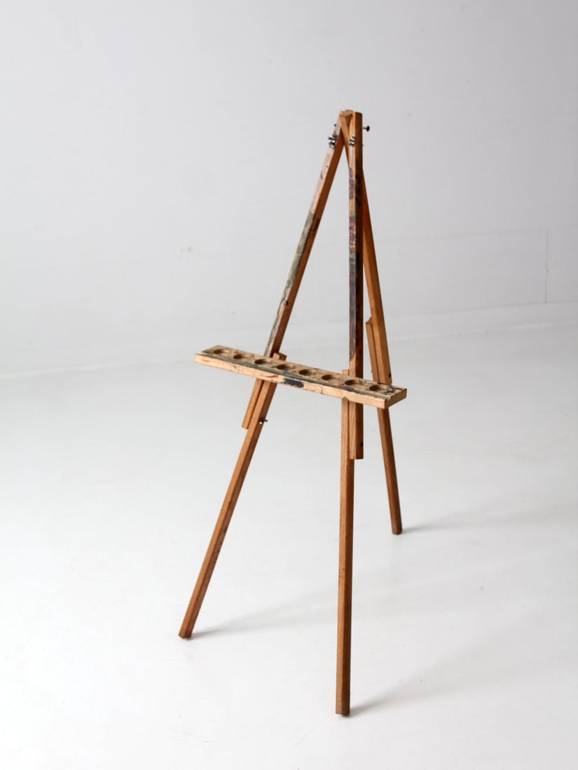Vintage Adjustable Wooden Field Easel with Tray (1 of 15)