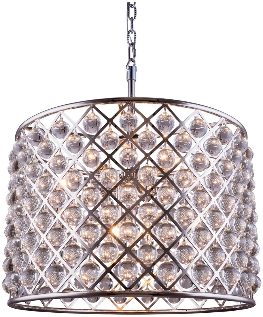 Elegant Lighting Madison Pendant Lamp Polished Nickel Royal-Cut Crystal: Elegant Lighting Madison Pendant Lamp Polished Nickel Royal-Cut Crystal Illuminate your space with the Madison Pendant Lamp, showcasing a stunning polished nickel finish that exudes sophistication. Th