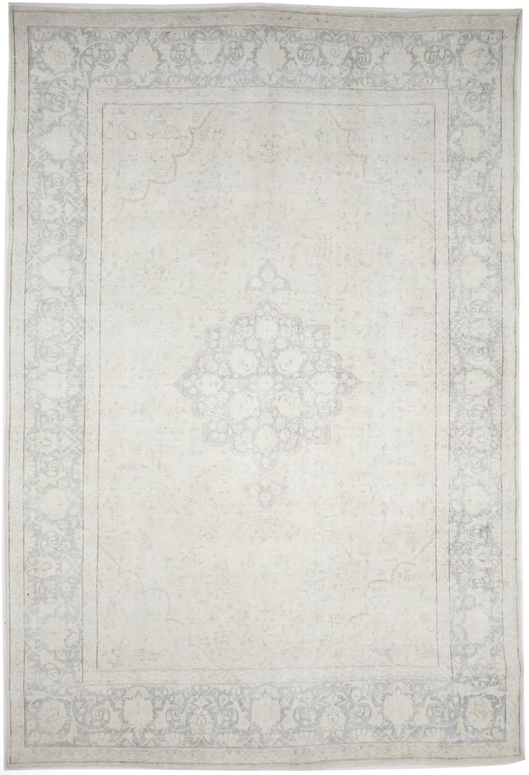 Hand-Knotted Wool Area Rug 9'11 x 14'2 Vintage Floral Pattern Southern Asia: Hand-Knotted Wool Area Rug 9'11 x 14'2 Vintage Floral Pattern Southern Asia This antique distressed oriental rug features a handmade floral design and is crafted from wool using traditional hand-knott
