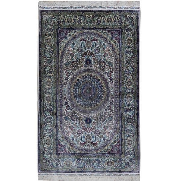 Elegant 3 x 5 Hand-Knotted Silk Rug DOM: Elegant 3 x 5 Hand-Knotted Silk Rug DOM Free continental US Shipping Enhance your living space with this exquisite 3 x 5 hand-knotted silk rug, featuring intricate designs that showcase traditional cr