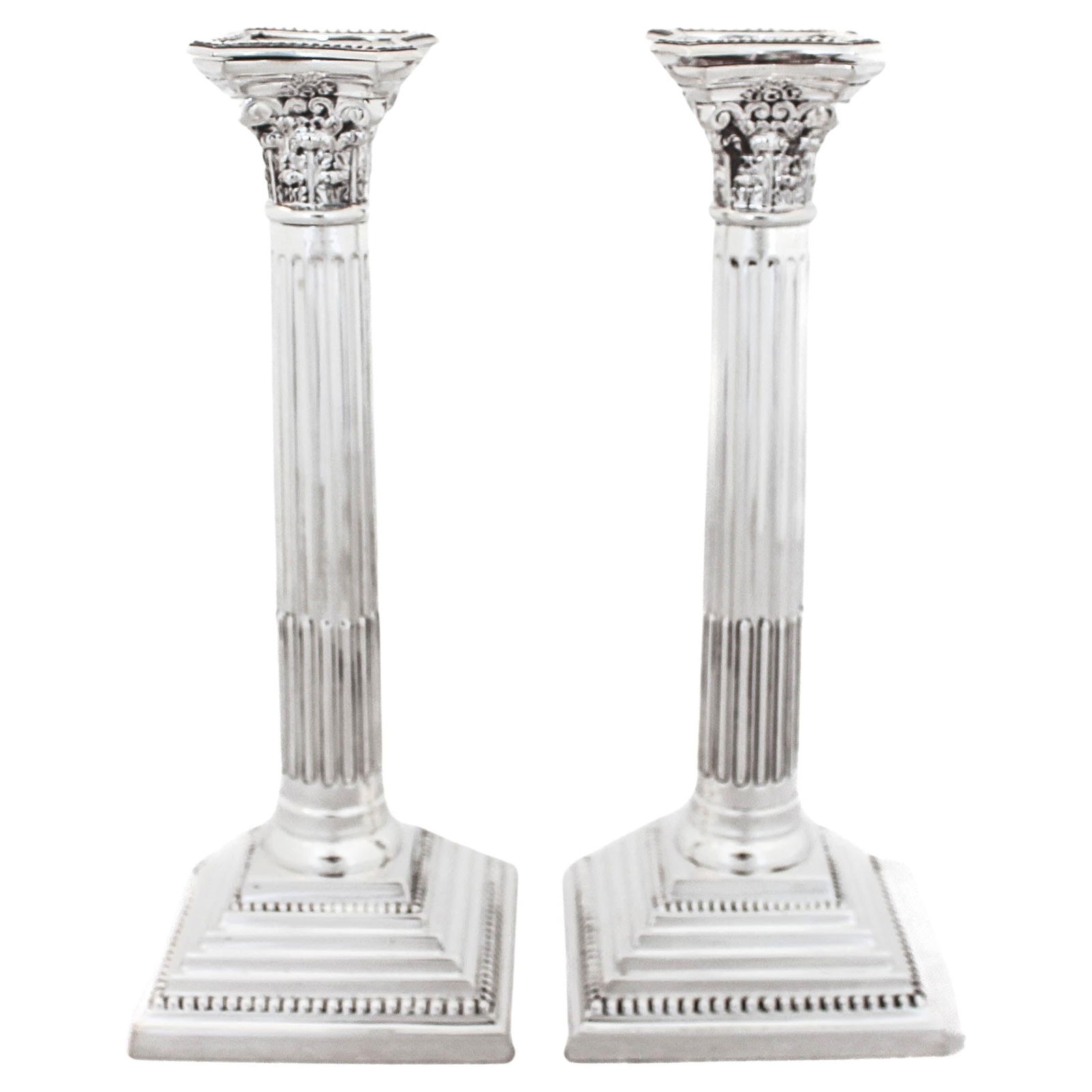 Pair of 1956 Adolph Scott Sterling Silver Corinthian Candlesticks (1 of 7)