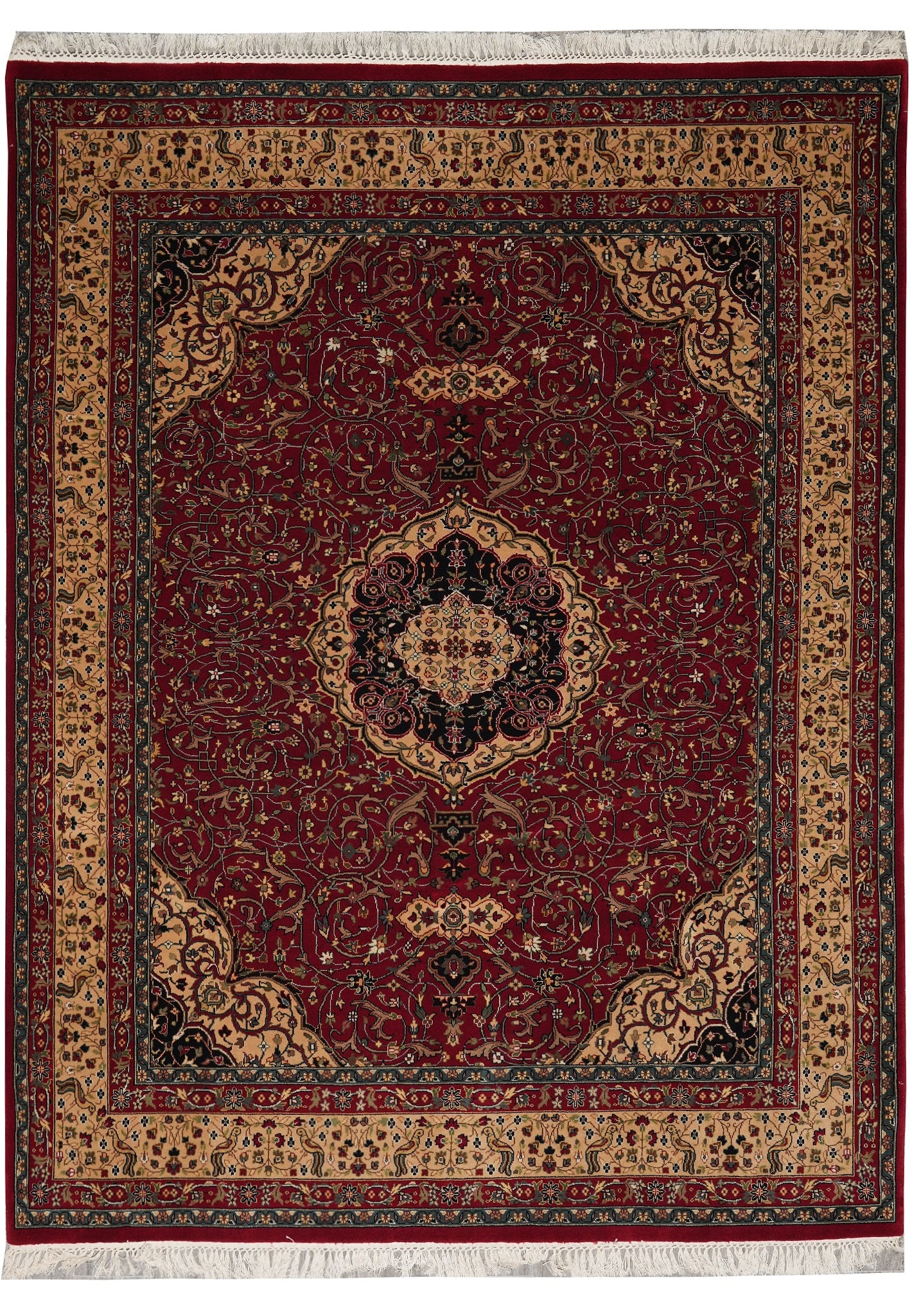 8 x 10 Wool and Silk Rug Rich Burgundy Handmade in China: 8 x 10 Wool and Silk Rug Rich Burgundy Handmade in China Free continental US Shipping This 8 x 10 rug features a luxurious blend of high-quality wool and silk in a rich burgundy color. Its premium con