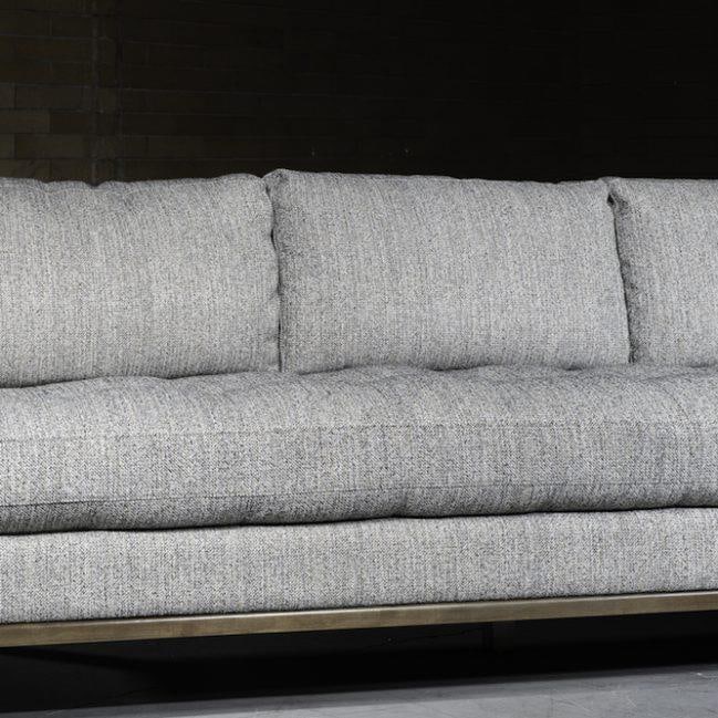 Alder Tweed Lewis Sofa Metallic Oyster Fabric 96" W: Alder Tweed Lewis Sofa Metallic Oyster Fabric 96" W Elevate your living space with the Luxurious Lewis Sofa, featuring a stunning metallic oyster fabric that adds a touch of elegance. This English tra