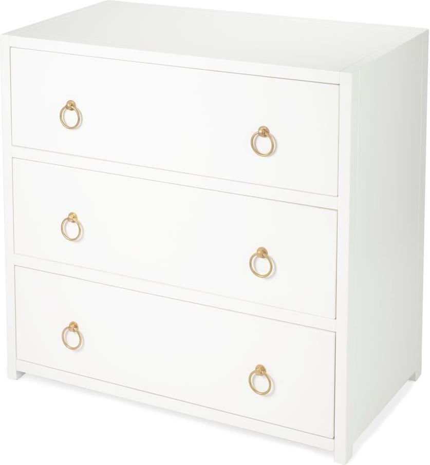 Butler Transitional White Chest With Three Drawers 32H 34W 18D (1 of 5)