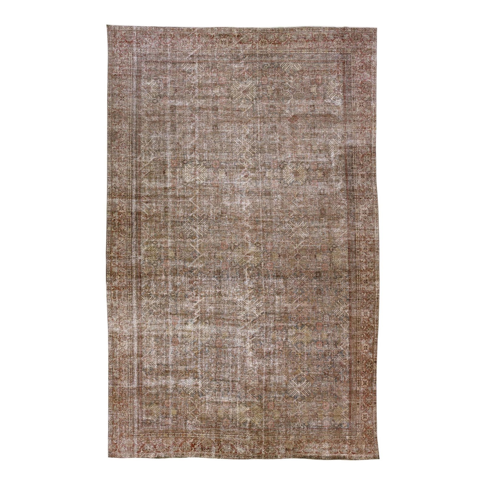 Antique Mahal Oversized Wool Rug 11' x 17'6' Brown Handmade Persian: Antique Mahal Oversized Wool Rug 11' x 17'6' Brown Handmade Persian Discover a stunning hand-knotted antique Mahal wool rug with a rich brown field, perfect for adding warmth and elegance to your home