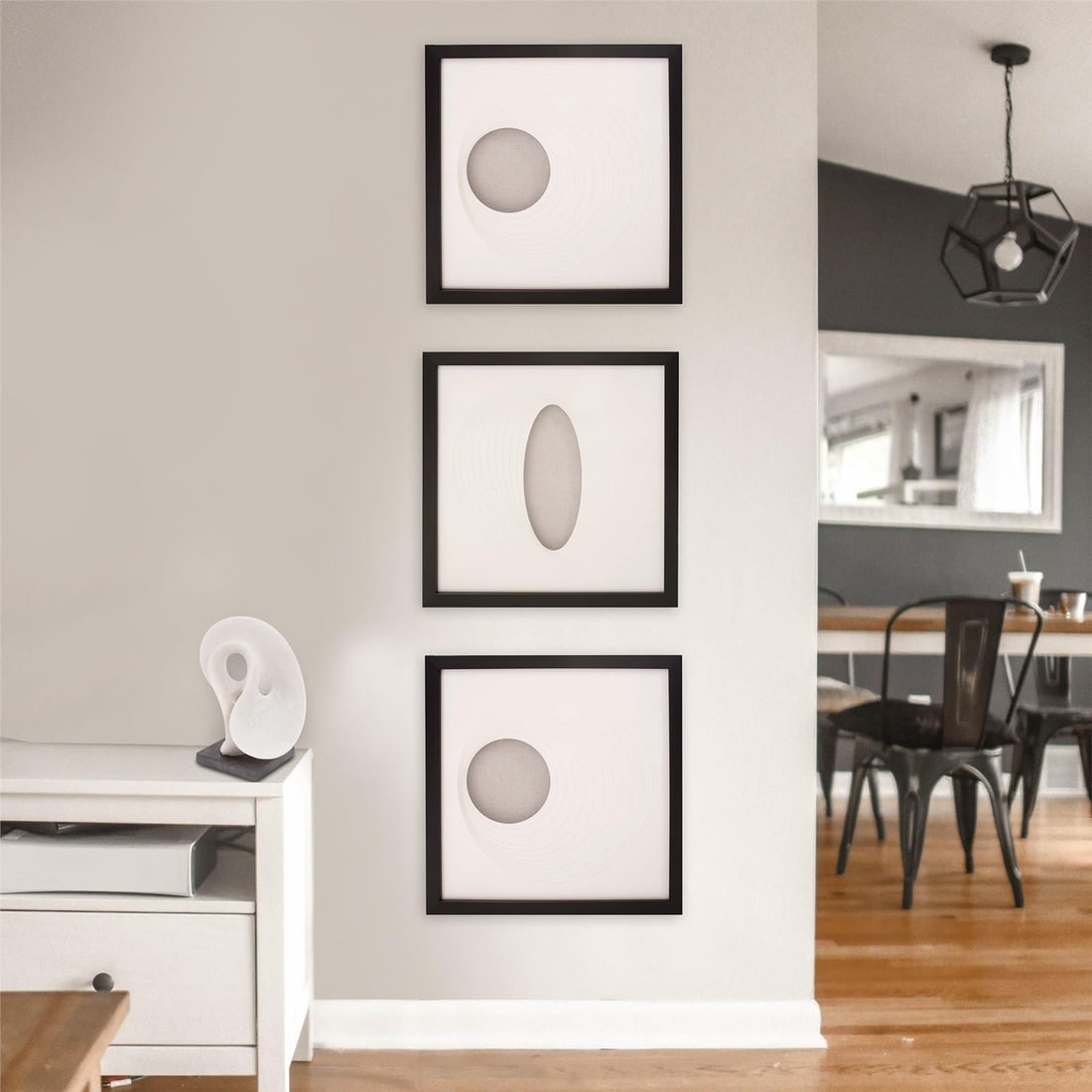 Howard Elliott Geometric Shadowbox Art 19.75 Square Minimalism: Howard Elliott Geometric Shadowbox Art 19.75 Square Minimalism Discover the captivating allure of this geometric paper art shadowbox, a stunning piece from the Dimensional Paper Collection. With its m