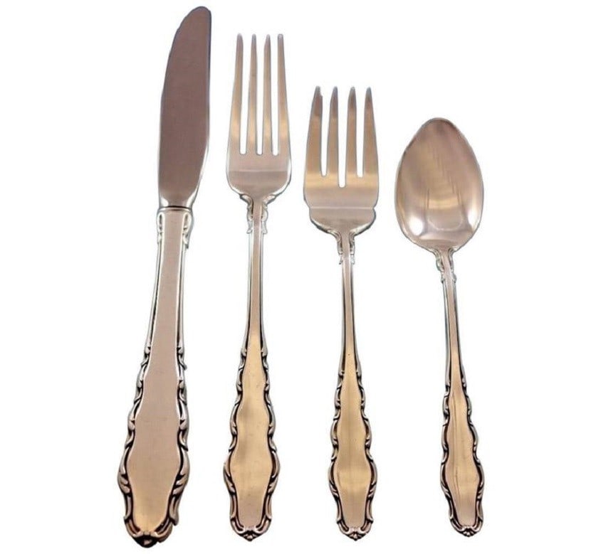 Reed and Barton English Provincial Sterling Silver Flatware Set for 8 with Storage Chest: Reed and Barton English Provincial Sterling Silver Flatware Set for 8 with Storage Chest Enhance your dining experience with this exquisite English Provincial flatware set by Reed & Barton, crafted fr