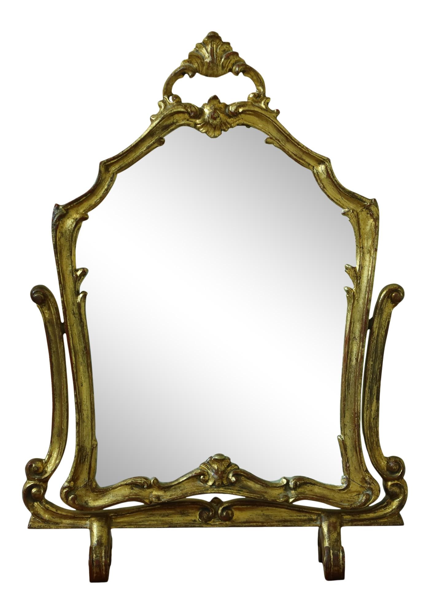 Vintage Italian Giltwood Dressing Mirror with Carved Details (1 of 8)