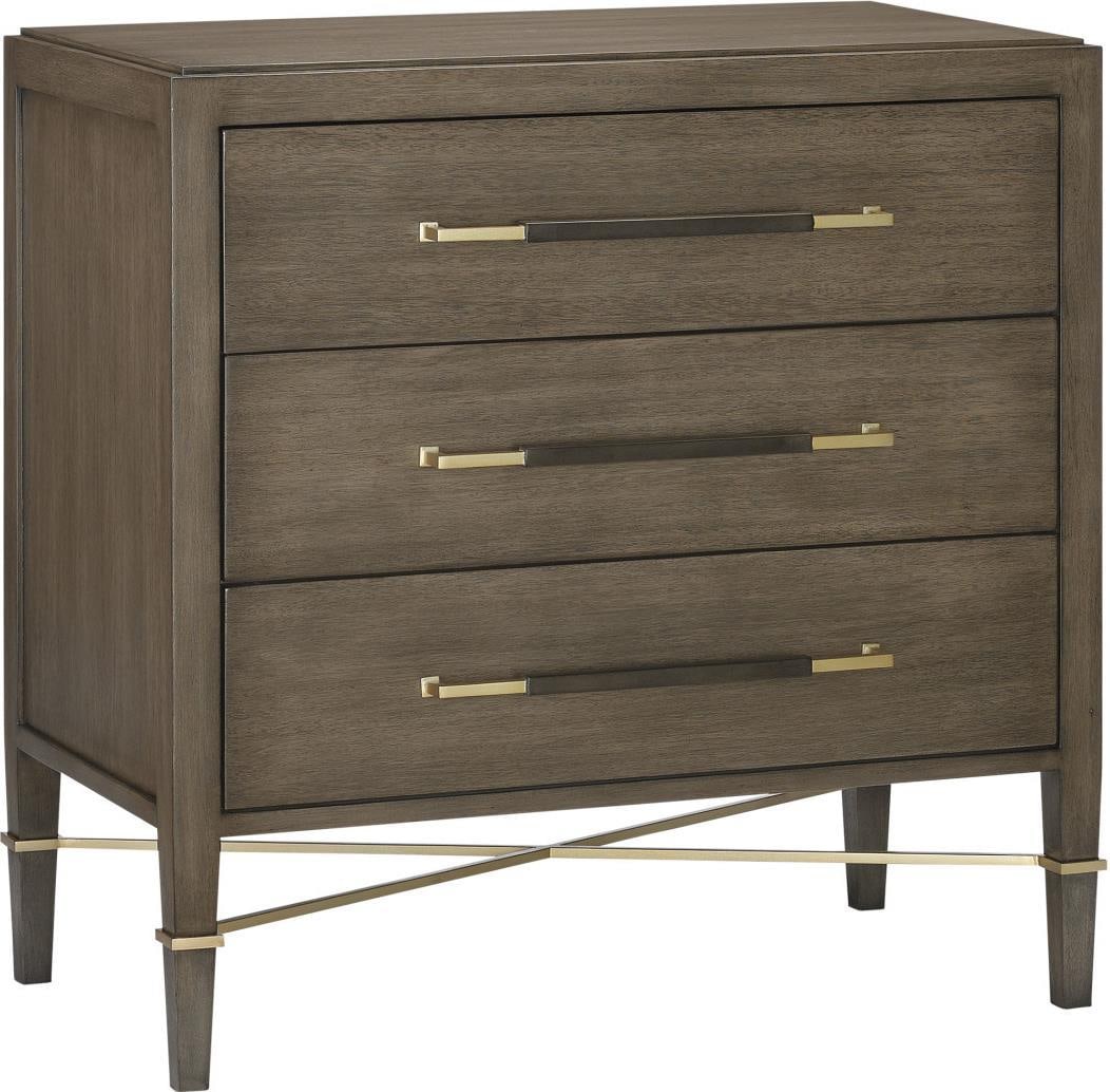 Currey Verona Chanterelle Chest with Gold Accents Transitional Style: Currey Verona Chanterelle Chest with Gold Accents Transitional Style Introducing the Verona Chanterelle Chest, a stunning piece that combines functionality with elegant design. Crafted in a transition