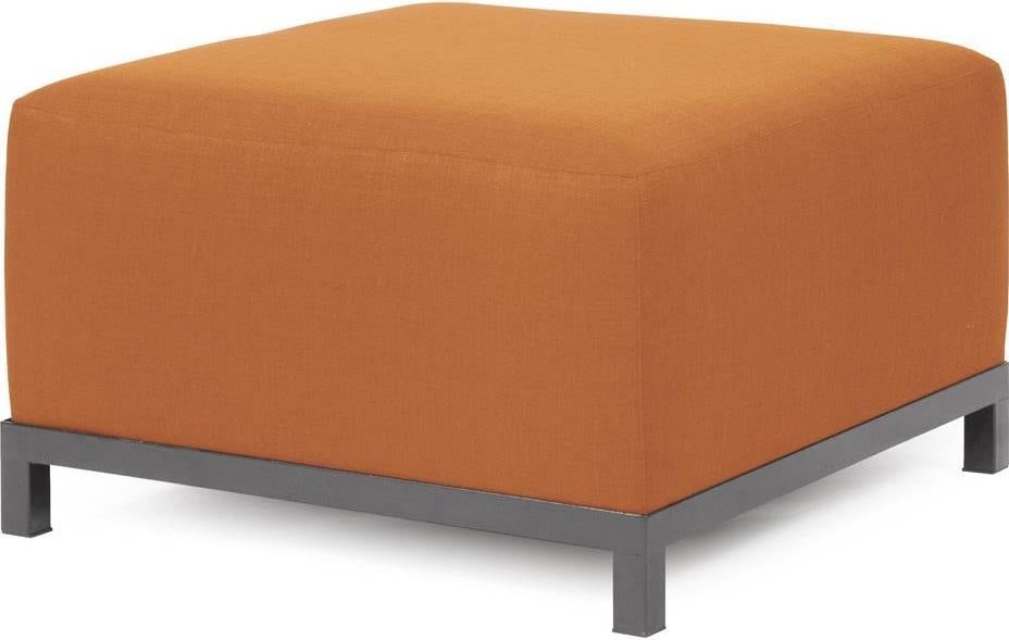 Howard Elliott Orange Sunbrella Patio Ottoman Cover 30x30 (1 of 1)